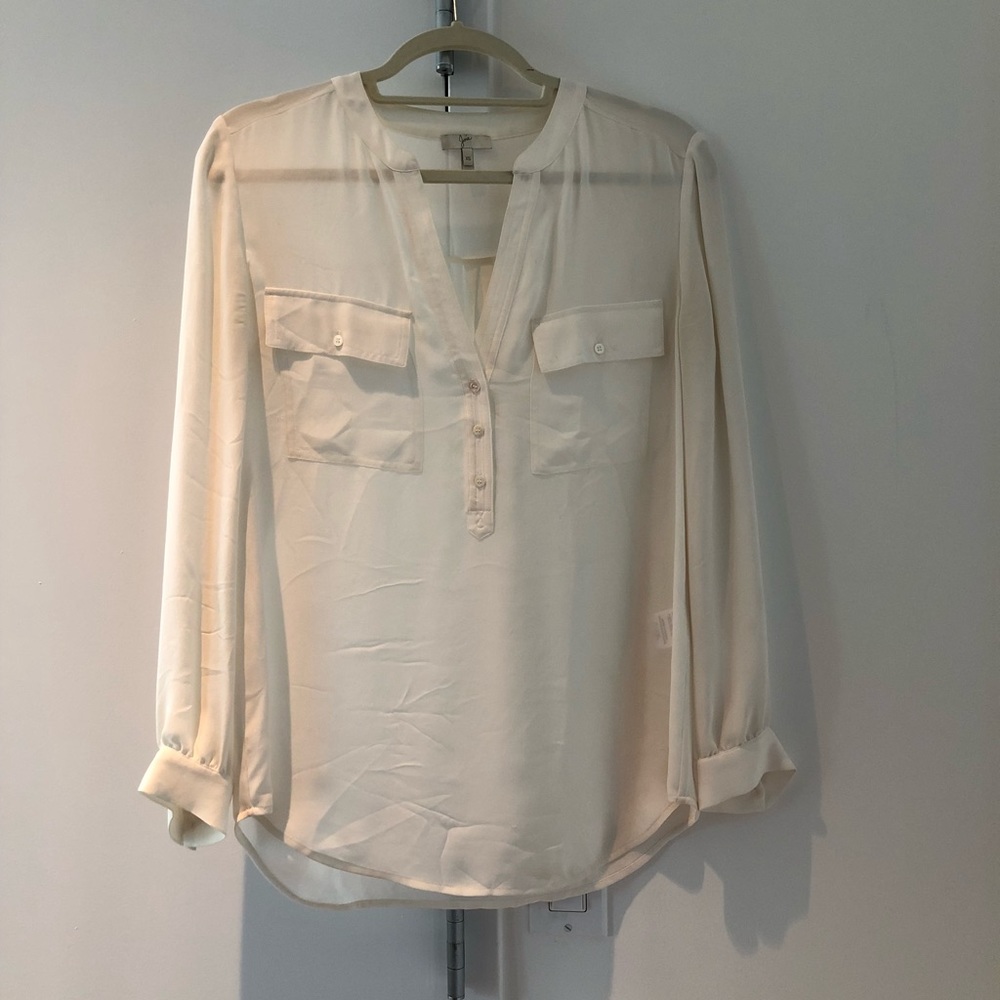 White Joie Silk Tunic Top